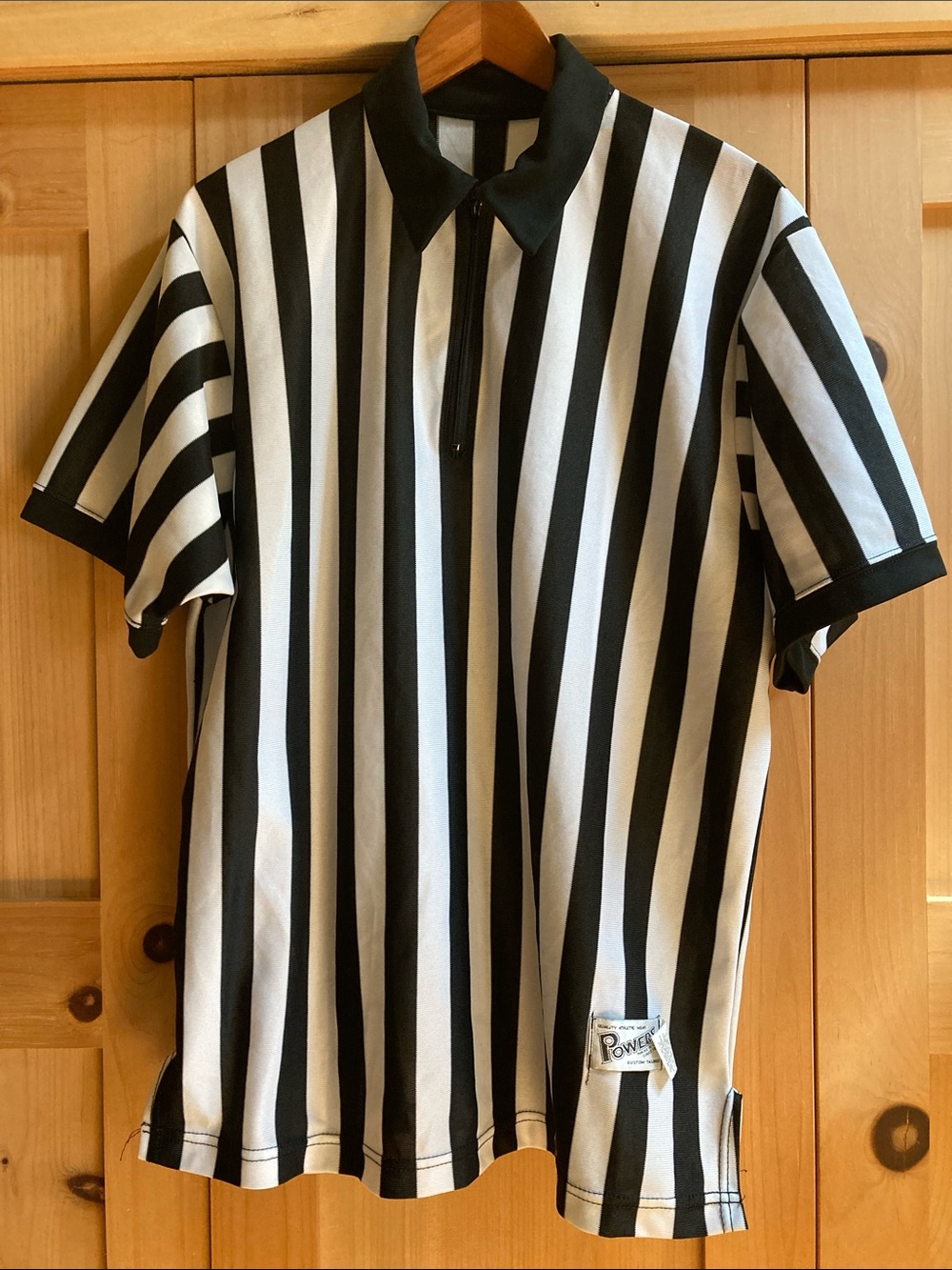 Vintage Powers Mfg Co Black & White Referee Shirt